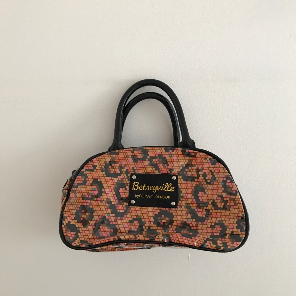 Betsey Johnson Geometric Leopard Print Bag